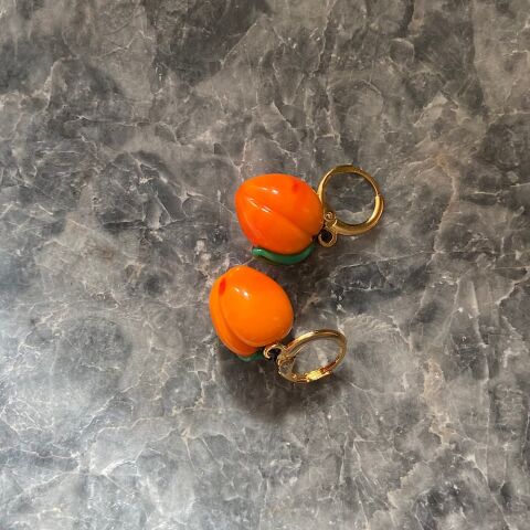 Şeftali Küpe Kolye Set